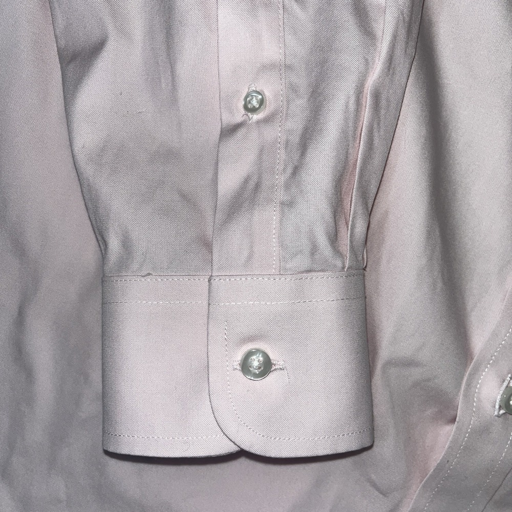 Roundtree & Yorke Gold Label Mens 16.5 Pink Long Sleeve Dress Shirt - Picture 15 of 16